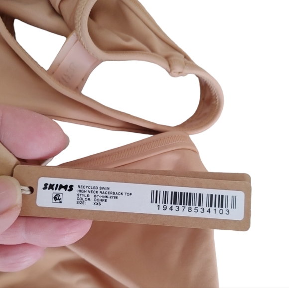 SKIMS 2 Pieces Swimming High Neck Racer Back Top & Mini Micro Swim Skirt - Picture 8 of 16